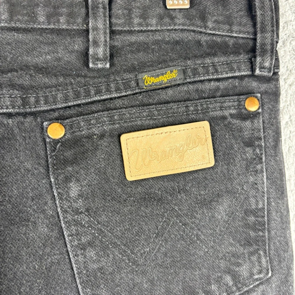 Wrangler Jeans Mens 35x32 Black 13MWZ Cowboy Cut Original Fit Denim Patch